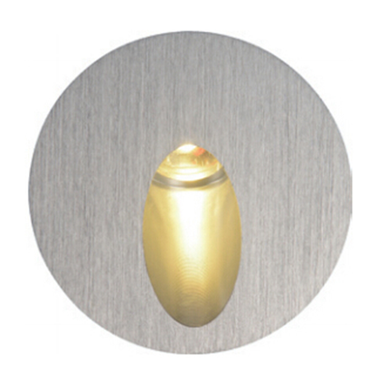 Round aluminum brushed surface recessed wall light 4102