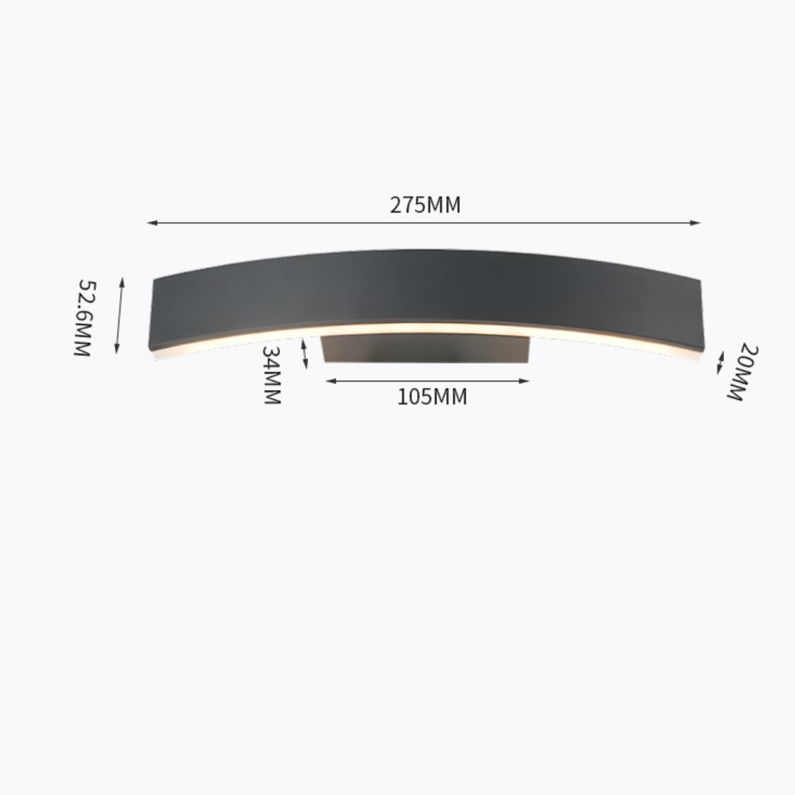 Long strip with arc on both sides common light wall lamp 5971